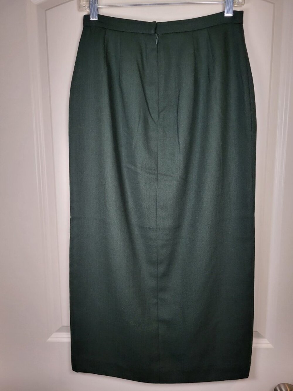 Vintage Petite Sophisticate Forest Green Wool Midi Skirt Size 8 - Picture 5 of 9